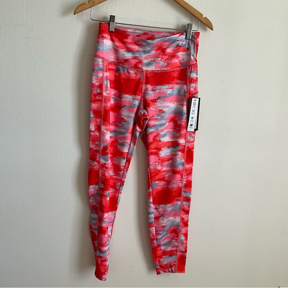 NWT Tahari Pink Red and Gray Women's Leggings Small